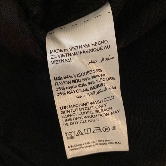 Chicos Size 2 Black Floral Long Sleeve Top - Size 2 - New w/Tags - Picture 16 of 16